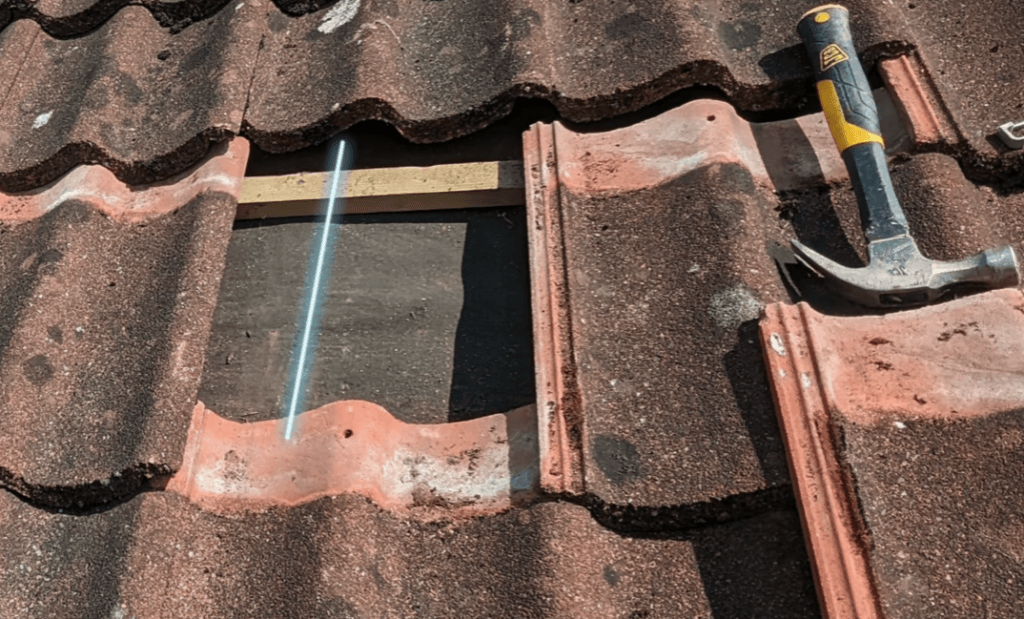 locating a roof rafter image